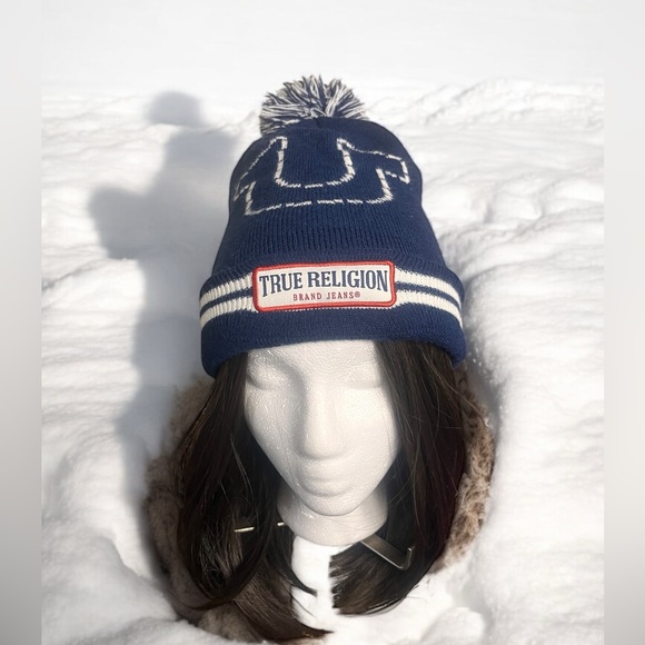 True Religion Accessories - True Religion beanie with Pom *flawed see pics-unisex